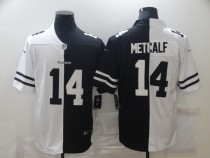 Men's Seattle Seahawks #14 D.K. Metcalf Black/White Split 2020 Vapor Untouchable Limited Jersey