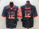 Men's Tampa Bay Buccaneers #12 Brady 2020 Camo USA Flag Limited Jersey