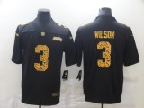 Men's Seattle Seahawks #3 Russell Wilson Black Leopard Limited Jersey