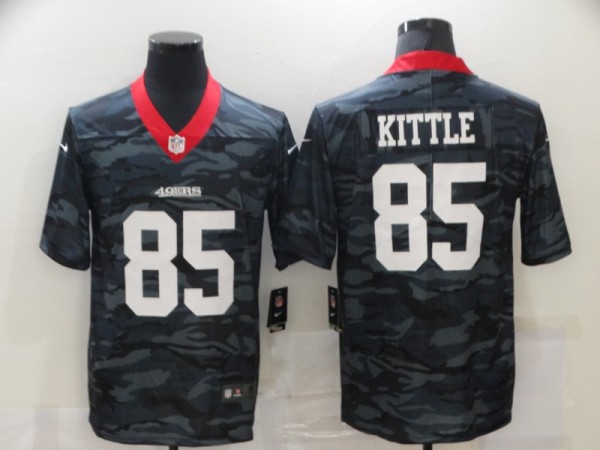 Men's San Francisco 49ers #85 Kittle 2020 Black Camo Limited Jersey