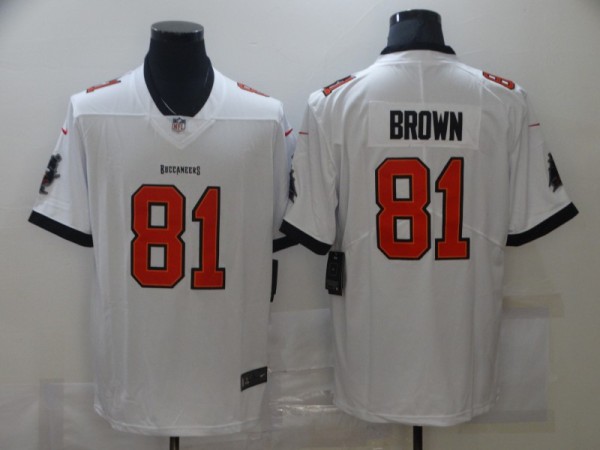 Men's Tampa Bay Buccaneers #81 Brown White Vapor Untouchable Limited Jersey