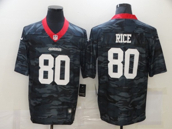 Men's San Francisco 49ers #80 Jerry Rice 2020 Black Camo Limited Jersey