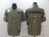 Men's Pittsburgh Steelers #7 Ben Roethlisberger 2019 Olive/Camo Salute To Service Limited Jersey