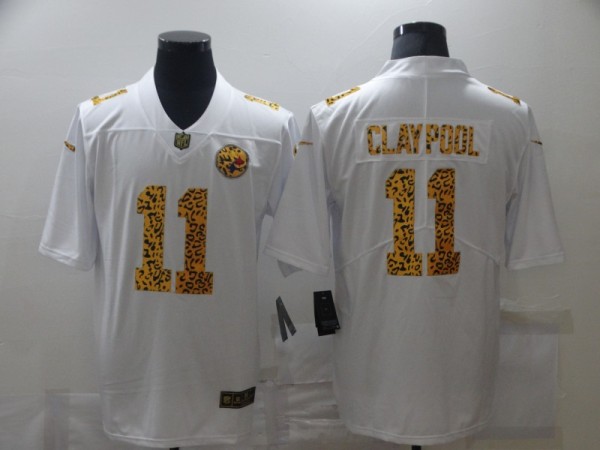 Men's Pittsburgh Steelers #11 Claypool  White Leopard Limited Jersey