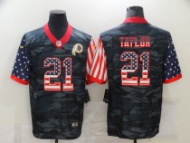 Men's Washington Football Team #21 Sean Taylor 2020 Camo USA Flag Limited Jersey