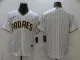 MLB San Diego Padres Blank White Strip Game Nike Jersey
