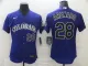 MLB Colorado Rockies #28 Arenado Purple Flex Base Elite Jersey