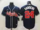 MLB Atlanta Braves #24 Sanders Blue Game Nike Jersey