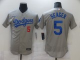MLB Los Angeles Dodgers #5 Seager Grey Elite Nike Jersey