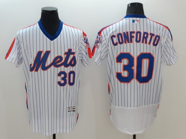 MLB New York Mets #30 Conforto White Flex Base Elite Jersey