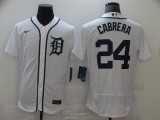 MLB Detroit Tigers #24 Cabrera White Flex Base Elite Jersey