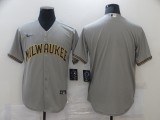 MLB Milwaukee Brewers Blank Grey Game Nike Jersey