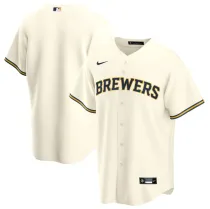 MLB Milwaukee Brewers Cream Grey Game Nike Jersey