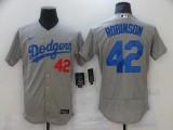 MLB Los Angeles Dodgers #42 Robinson Grey Elite Nike Jersey