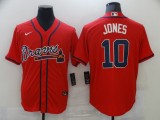 MLB Atlanta Braves #10 Jones Red Game Nike Jersey