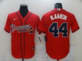 MLB Atlanta Braves #44 Hank Aaron Red Game Nike Jersey