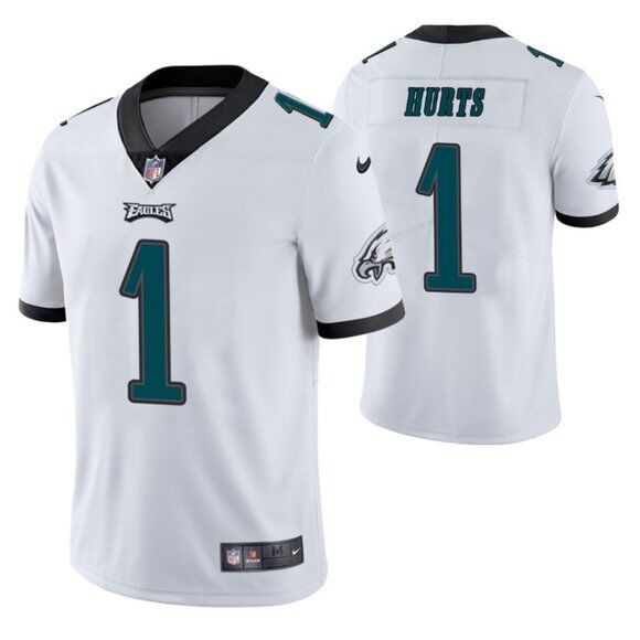 Men's Philadelphia Eagles #1 Hurts White Vapor Untouchable Limited Jersey