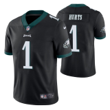 Men's Philadelphia Eagles #1 Hurts Black Vapor Untouchable Limited Jersey