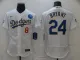 MLB Los Angeles Dodgers #8 & #24 Kobe Bryant With KB Patch White Gold Championship Flex Base Elite Jersey