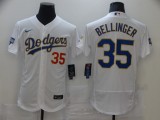 MLB Los Angeles Dodgers #35 Cody Bellinger White Gold Championship Flex Base Elite Jersey