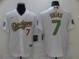MLB Los Angeles Dodgers #7 Julio Urias White/Green 2020 World Series Stitched Jersey