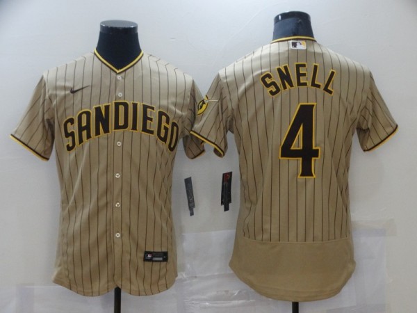 MLB San Diego Padres #4 Blake Snell Tan Brown Flex Base Elite Jersey