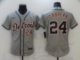 MLB Detroit Tigers #24 Cabrera Grey Flex Base Elite Jersey