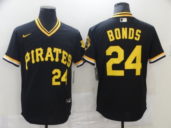 Copy MLB Pittsburgh Pirates #24 Bonds Black Game Nike Jersey