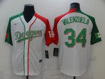 MLB Los Angeles Dodgers #34 Valenzuela White Game Nike Jersey