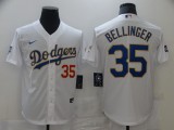 MLB Los Angeles Dodgers #35 Cody Bellinger White Gold Game Nike Jersey