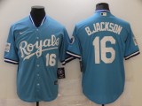 MLB Kansas City Royals #16 B.Jackson Blue Game Nike Jersey