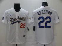 MLB Los Angeles Dodgers #22 Clayton Kershaw White Gold Game Nike Jersey