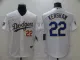 MLB Los Angeles Dodgers #22 Clayton Kershaw White Gold Game Nike Jersey