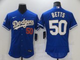 MLB Los Angeles Dodgers #50 Mookie Betts Blue Gold Championship Flex Base Elite Jersey