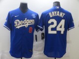 MLB Los Angeles Dodgers #8 & #24 Kobe Bryant With KB Patch Blue Gold Championship Flex Base Elite Jersey