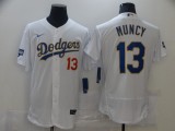 MLB Los Angeles Dodgers # Muncy White Gold Championship Flex Base Elite Jersey