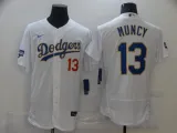 MLB Los Angeles Dodgers # Muncy White Gold Championship Flex Base Elite Jersey