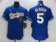 MLB Los Angeles Dodgers #5 Corey Seager Blue Gold Championship Flex Base Elite Jersey