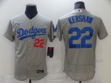 MLB Los Angeles Dodgers #22 Clayton Kershaw Grey Flex Base Elite Jersey