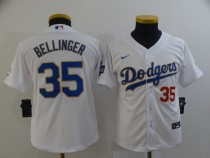 Youth MLB Los Angeles Dodgers #35 Cody Bellinger White Gold Game Nike Jersey