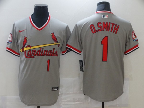 MLB Cardinals #1 O.Smith Green Game Nike Jersey