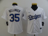 Youth MLB Los Angeles Dodgers #35 Cody Bellinger White Gold Game Nike Jersey