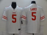 Men's San Francisco 49ers #5 Trey Lance 2021 NFL Draft White Vapor Untouchable Limited Jersey