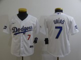 Youth MLB Los Angeles Dodgers #7 Julio Urias White Gold Game Nike Jersey