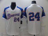 MLB Atlanta Braves #24 Deion Sanders White Game Jersey