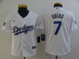 Youth MLB Los Angeles Dodgers #7 Julio Urias White Gold Game Nike Jersey