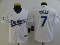 Youth MLB Los Angeles Dodgers #7 Julio Urias White Gold Game Nike Jersey