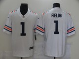 Men's Chicago Bears #1 Justin Fields White 2021 NFL Draft Vapor Untouchable Limited Jersey