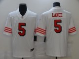 Men's San Francisco 49ers #5 Trey Lance 2021 NFL Draft White  Color Rush Limited Jersey