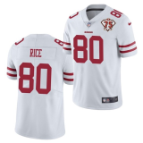 Men's San Francisco 49ers #80 Jerry Rice White 2021 75th Anniversary Vapor Untouchable Limited Jersey